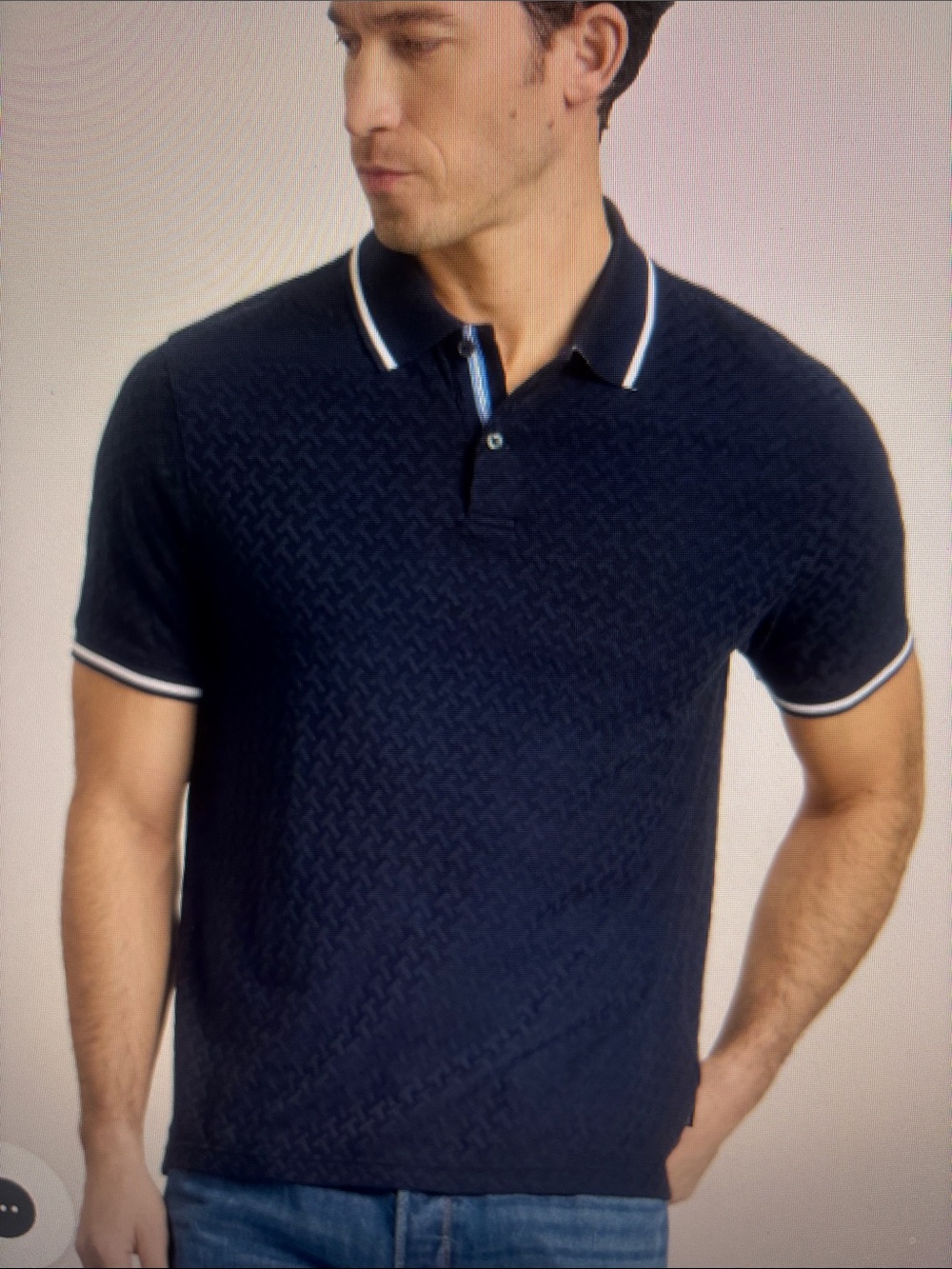 NWT Ted Baker men’s Textured Polo with contrast trim. XXL
